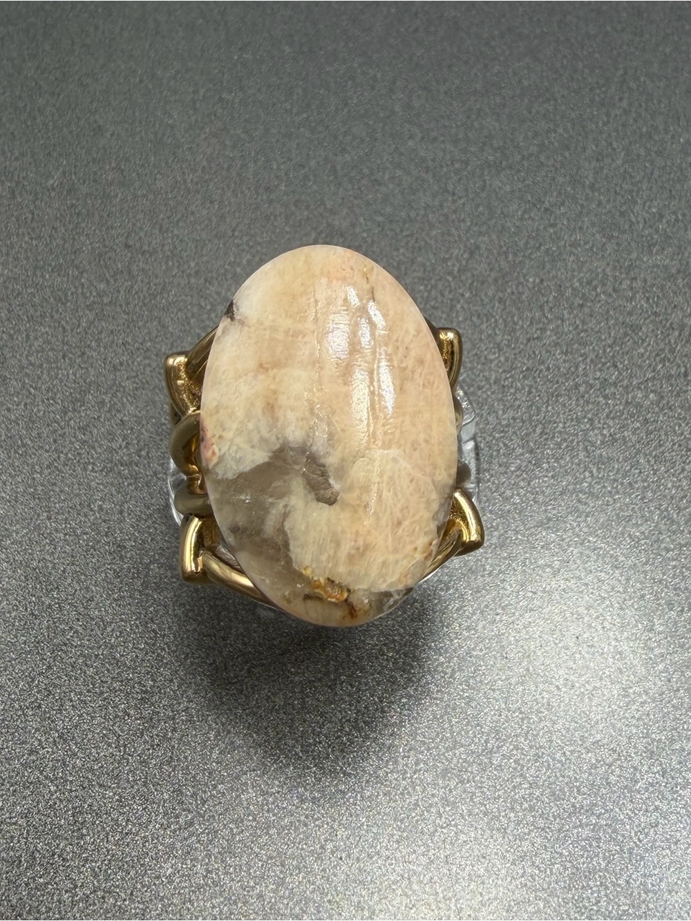 🔥2/$100 Studio Barse Rutilated Quartz Pink and Cream Oval Stone Ring #456R